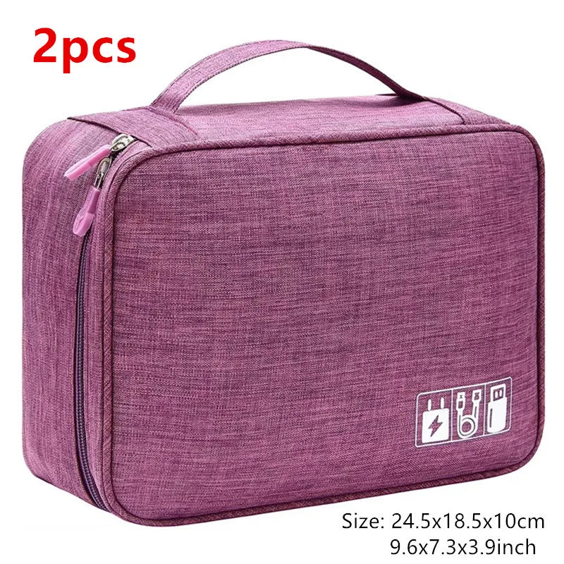 Portable Digital Storage Bag USB Gadget Waterproof Cable Organizer Pouch Electronics Devices Accessories Pack Supplies