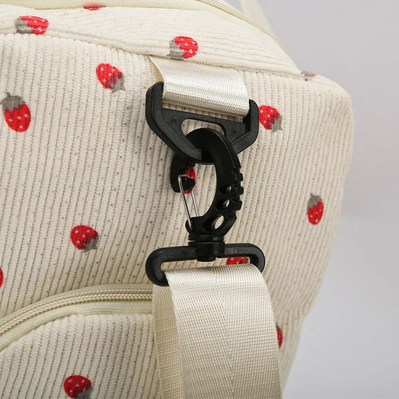 Corduroy Travel Tote Bag Large Capacity Carry On Travel Bag With Shoe Compartment Sports Fitness Bags For Women Duffle Bags