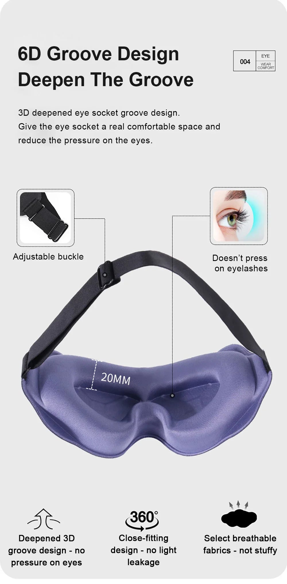 3D Sleeping Mask Block Out Light Soft Padded Sleep Mask For Eyes Slaapmasker Eye Shade Blindfold Sleeping Aid Face Mask Eyepatch