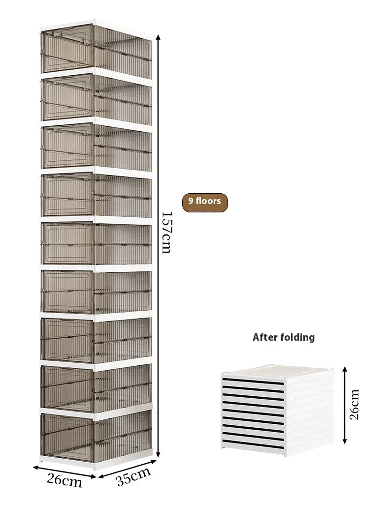 Dustproof 1/3/6 Layers Foldable Shoes Box Stackable Transparent Thickened Plastic Bins Sneaker Shoe Organizer Cabinet Organizers