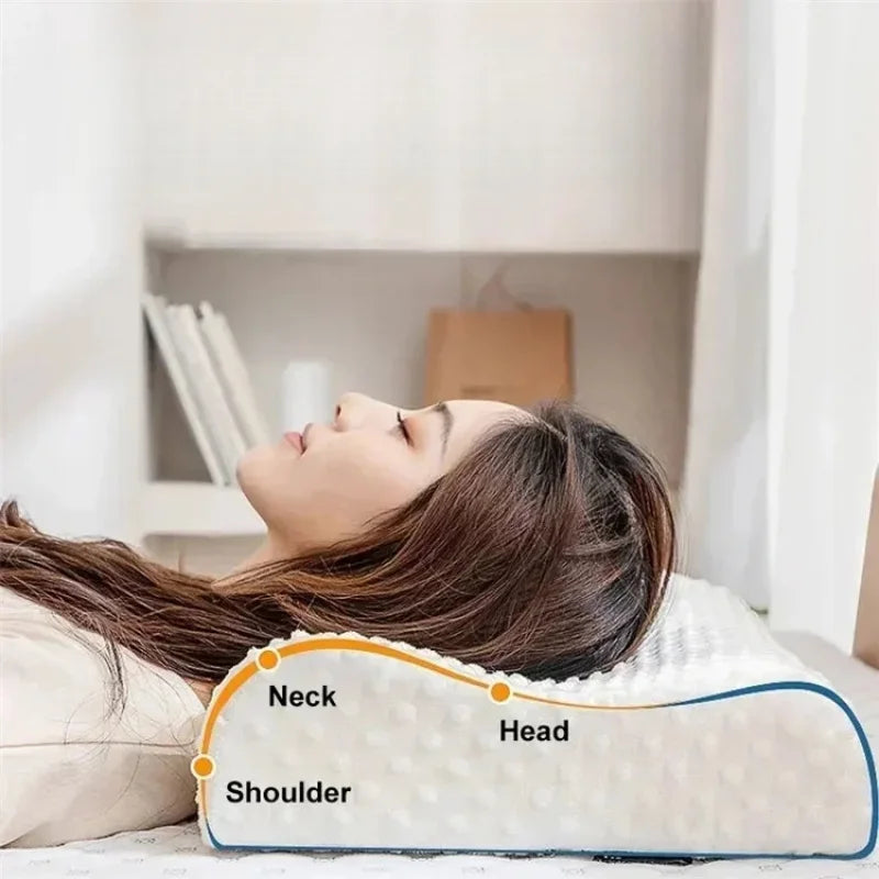 Memory Foam Sleeping Pillow Adjustable Side Sleeping Pillow Relieve Neck and Shoulder Pain Orthopedic Curve Neck Support Pillo
