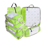 6PCS Travel Compressed Packing Cubes Storage Organizer Set With Shoe Bag Mesh Visual Luggage Portable Lightweight Suitcase Bag