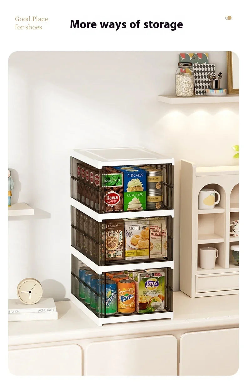 Dustproof 1/3/6 Layers Foldable Shoes Box Stackable Transparent Thickened Plastic Bins Sneaker Shoe Organizer Cabinet Organizers