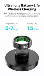 2025 COLMI R12 Smart Ring with Display Screen and Touch, Wireless Charging, Health Manager, 5 ATM Waterproof For Men Women