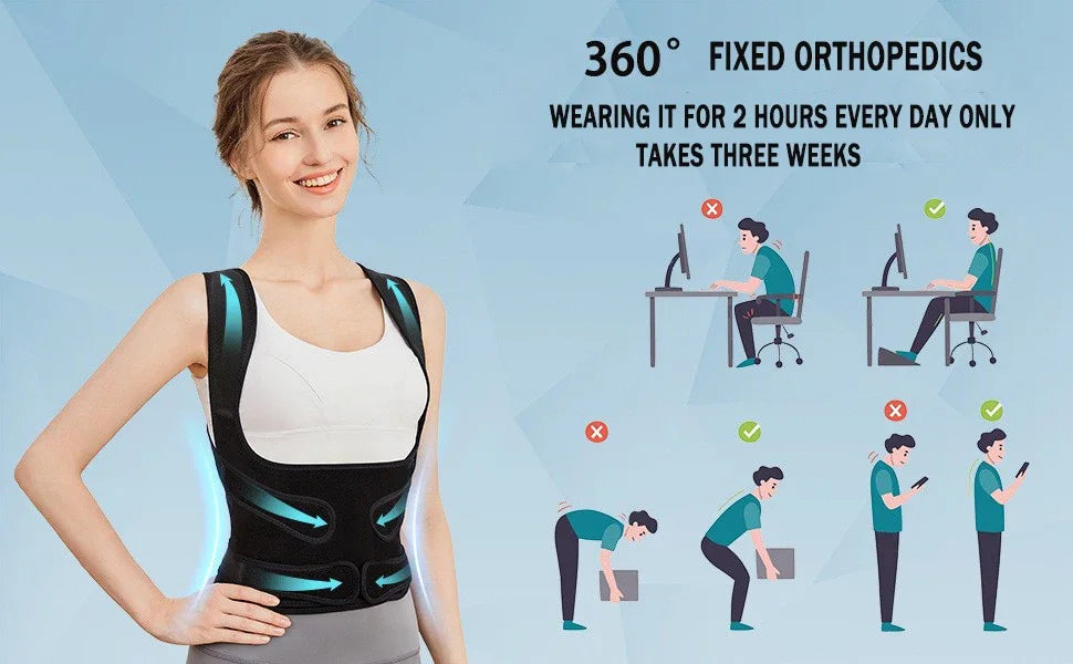 Posture Corrector for Men&Women,Shoulder Straightener Upper&Lower Back Brace Adjustable Support Waist Back Pain Relief