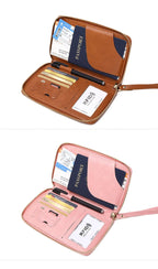 Travel Wallet Passport Holder Ticket Holder, Credit Card Case, Multi-functional Zippered Wallet with Wrist Strap