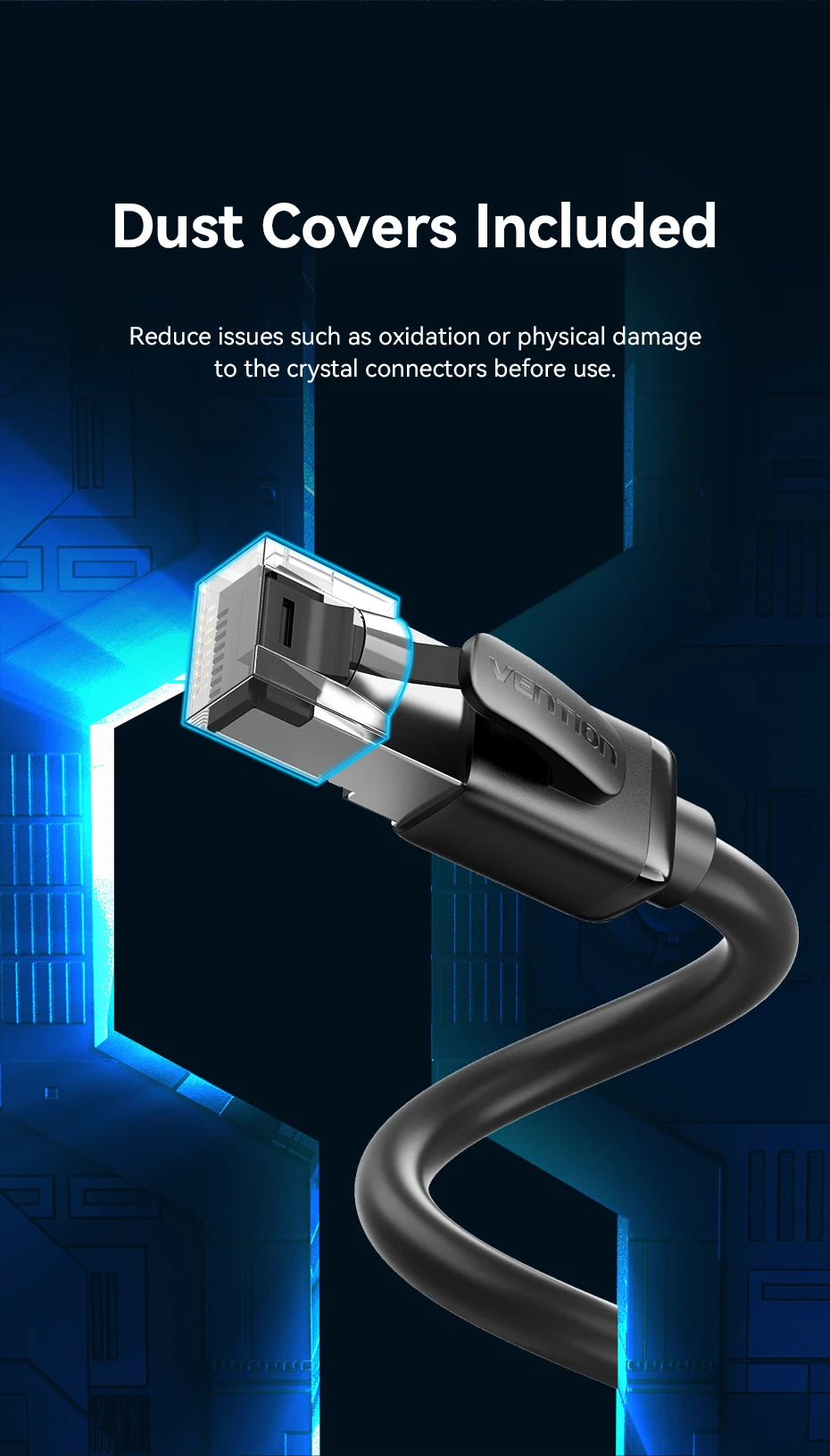 Vention CAT8 Ethernet Cable 40Gbps 2000MHz CAT 8 Networking High Speed Internet Lan Cord for PC Laptops PS5 4 Router RJ45 Cable