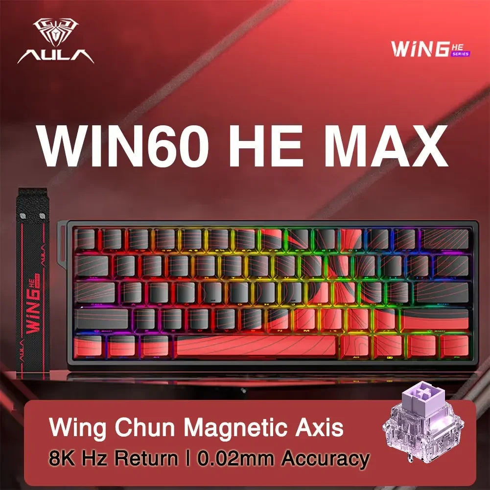 AULA WIN60 WIN68 HE Magnetic Keyboards Esports Rapid Trigger 8K Return RGB Hotswap Wired Gaming Mechanical Keyboard for Pc Gamer