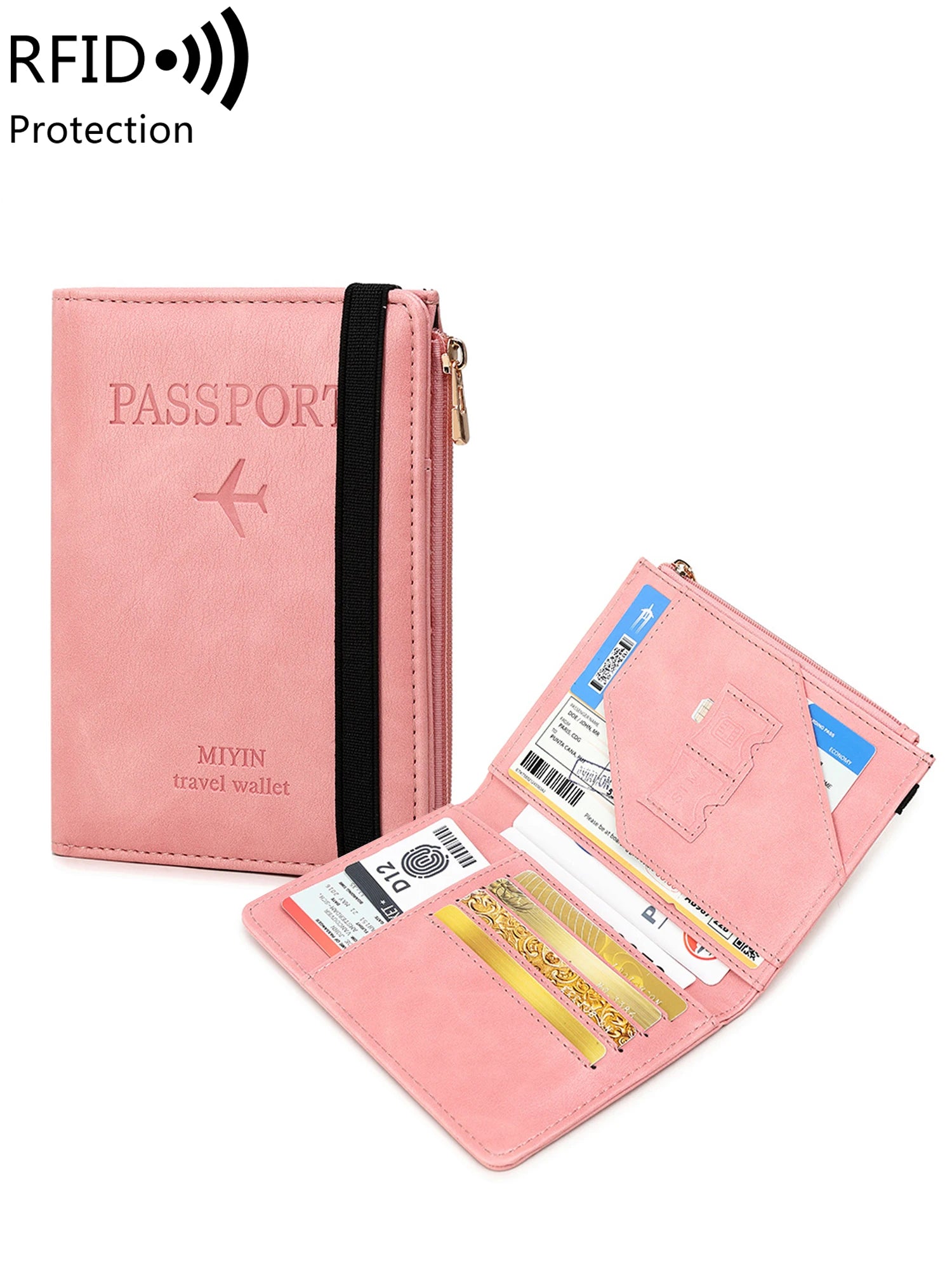 Women Men RFID Vintage Business Passport Covers Holder Multi-Function ID Bank Card PU Leather Wallet Case Travel Accessories